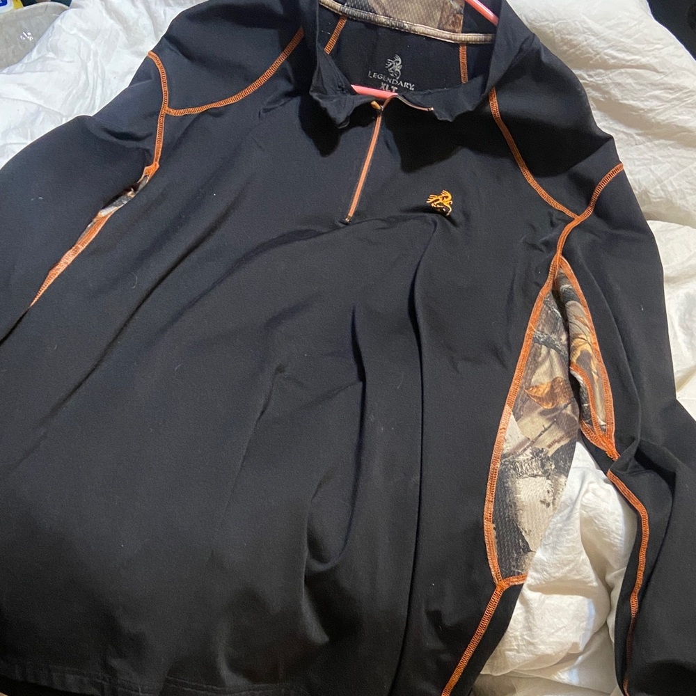 Legendary Whitetails Men's Black Jacket with Orange Trim